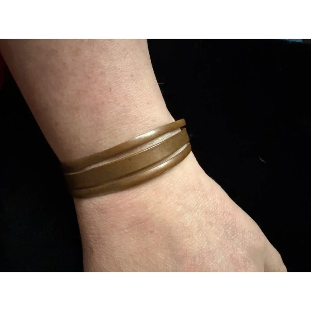 Copper 3-Band Cuff Bracelet, Flexible Adjustable Fit